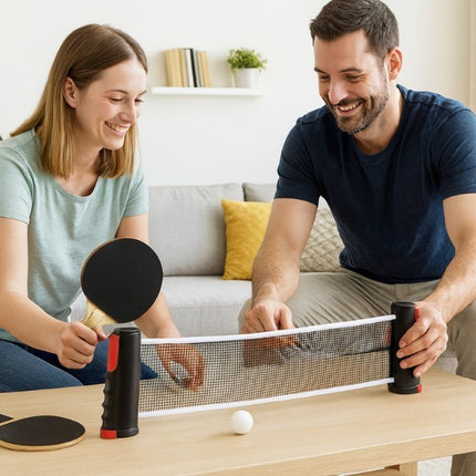 Retractable Table Tennis Net Set Portable Ping Pong Replacement Indoor Game