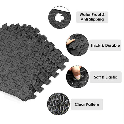 EVA Interlocking Foam Floor Mats 60x60cm for Gym & Exercise