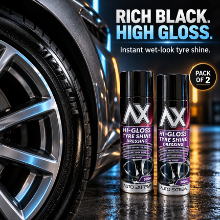 Auto Extreme Tyre Shine Spray 500ml High Gloss Wet Look Car Tyre Dressing 2-Pack