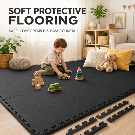 EVA Play Mats Interlocking Soft Foam Kids Gym Yoga  Fitness Floor Tiles 30x30cm