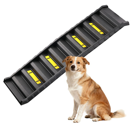Portable Dog Ramp Folding Non-Slip Pet Ramp Stairs Step Ladder for Car - BLACK