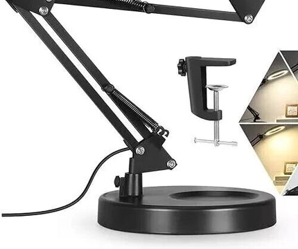 LED Magnifier Lamp 3X Glass with Desk Clamp Light 3 Color Modes Adjustable