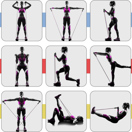 11PC Resistance Bands Set for Workout Exercise CrossFit Fitness & Yoga Training