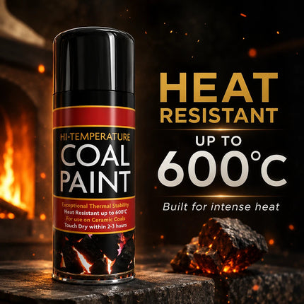 Black Coal Spray Paint 400ML High Temp Heat Resistant Ceramic Stove Gas 2-Pack