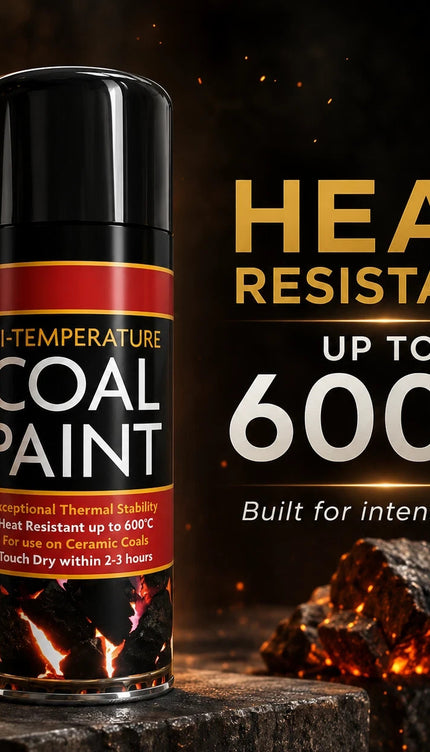 Black Coal Spray Paint 400ML High Temp Heat Resistant Ceramic Stove Gas 2-Pack