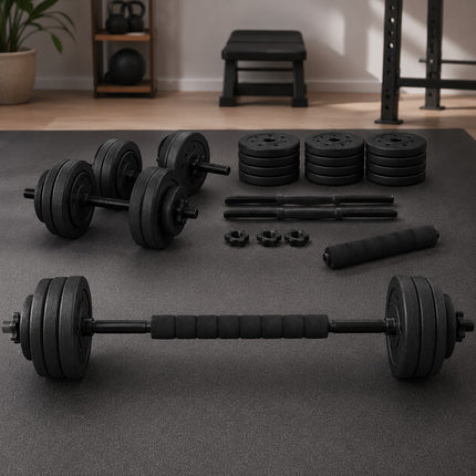 Adjustable Dumbbell Barbell Set with Push Bar & Connecting Rod – Home Gym Weight