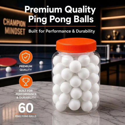 ABS Table Tennis Balls with Storage Jar for Training & Games