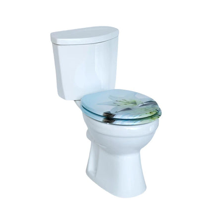 Universal Toilet Seat Lilly &Stones Design MDF Bathroom WC Seat 18" With Fitting