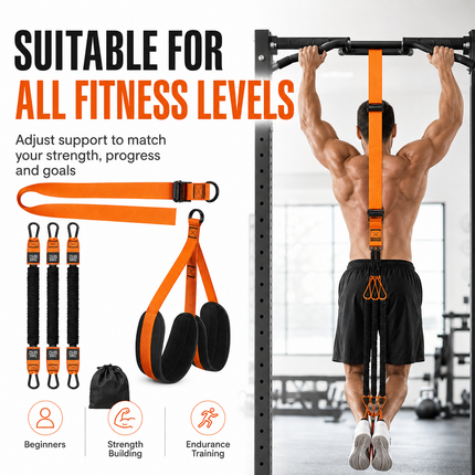 Multifunction Pull Up Assist Resistance Bands Foot Knee Support Home Gym Workout