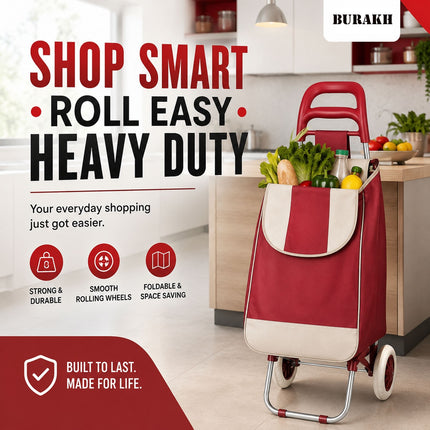 Folding Shopping Trolley with Waterproof Bag