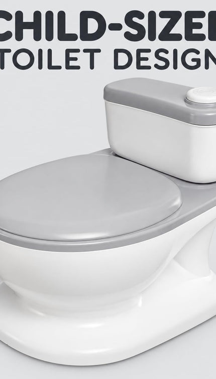 Toddler Potty Training Kids Toilet Flush Sound Music Soft PVC Seat Non-Slip Grey