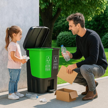 16L 20L 40L Recycling Pedal Bin Double Compartment Kitchen Waste Dustbin