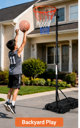 Basketball Hoop Stand 6.5-10FT Adjustable Height Portable Wheeled Base Outdoor