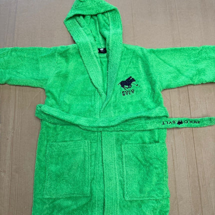 X-Small Gecko Green Unisex Cotton Terry Bathrobe Gown Soft Spa Robe Men Women