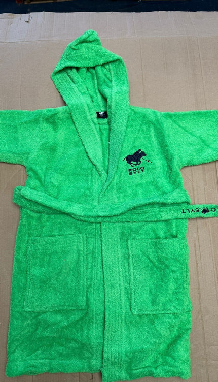 X-Small Gecko Green Unisex Cotton Terry Bathrobe Gown Soft Spa Robe Men Women