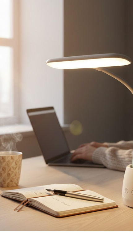Rechargeable LED Desk Lamp with Pen & Phone Holder