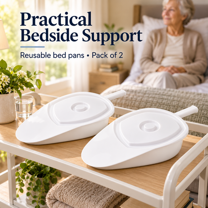 Portable Bed Pan with Lid Women and Men Spill-Resistant Reusable For Elderly