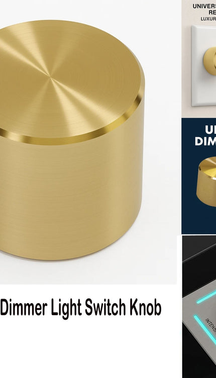 Universal Dimmer Light Switch Knob Polished Brass Gold Replacement Knob