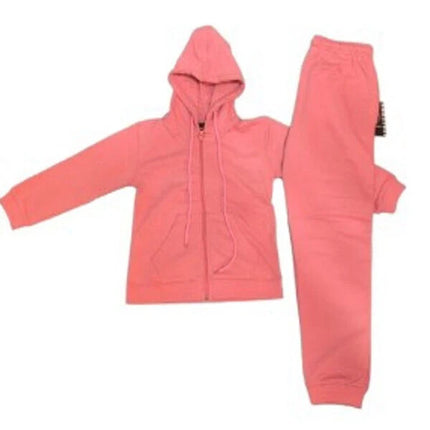 Hoodie Tracksuit For Unisex Kids Full Zip 2 Pcs School & Casual Sportswear Set