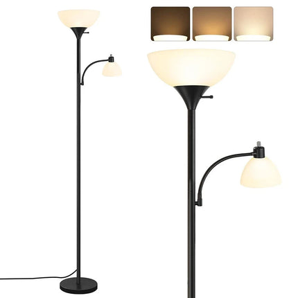 Sky Dome Floor Lamp with Reading Light Tall Standing Lamp for Living Room Study
