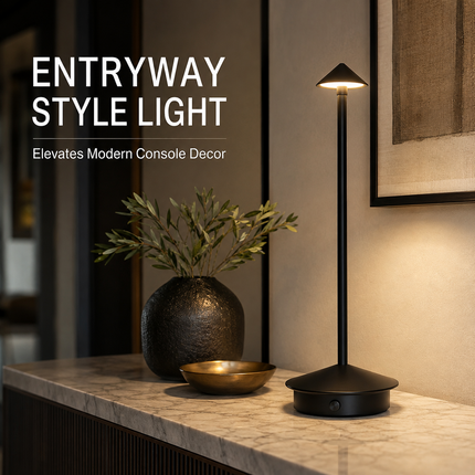 Cordless LED Table Lamp USB-C Rechargeable Dimmable Metal Light 3 Colour Modes