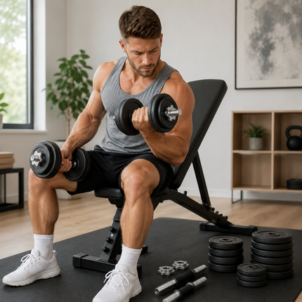 Weight Plates Cast Iron Dumbbell Handles Nuts Set