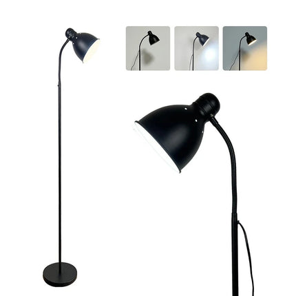 Metal Floor Lamp Standing Adjustable Neck Heavy Base Reading Home Light
