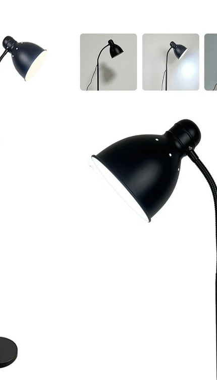 Metal Floor Lamp Standing Adjustable Neck Heavy Base Reading Home Light