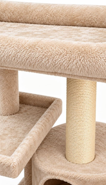 Mid-Height Cat Tree Tower 80CM Multi Level Activity Centre Sisal Scratching Post