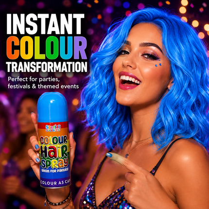 1x Adult Party Color Hair Spray 200ml Blue Washable Non-Permanent Hair Paint