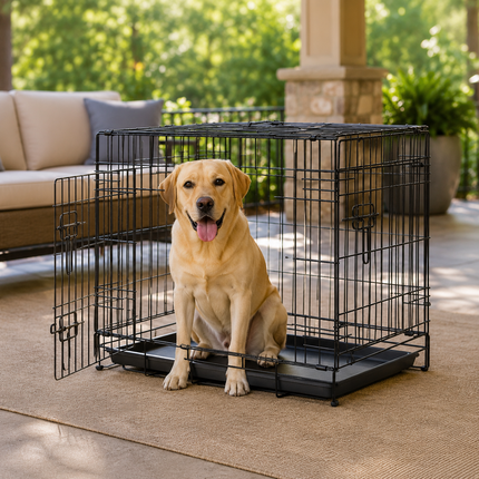 Pet Cage With Removable Tray 42 Inch Single Door Dog Cat Crate