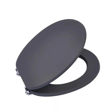 18'' Universal Wooden Toilet Seat Easy Fit Bathroom WC Seat with Fittings