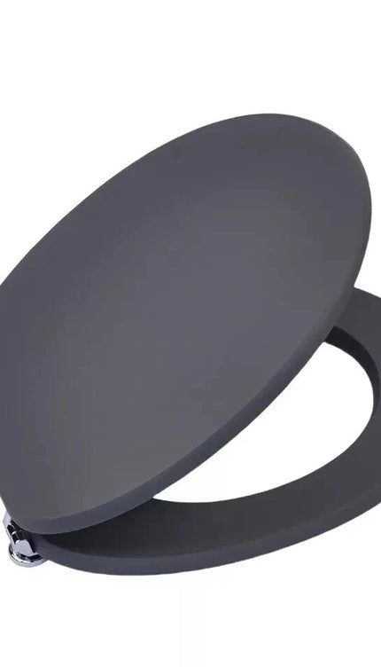 18'' Universal Wooden Toilet Seat Easy Fit Bathroom WC Seat with Fittings