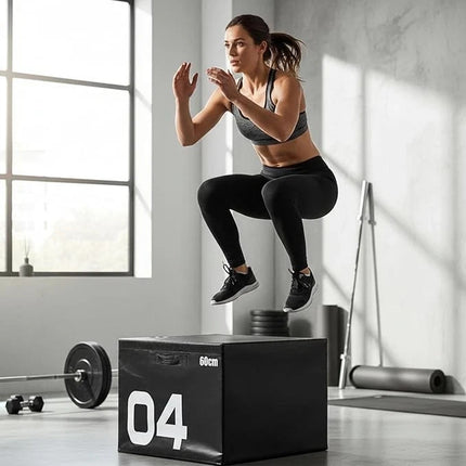 Soft Foam Plyometric Jump Box Set Of 3 Stackable Gym Fitness Exercise Plyo Boxes