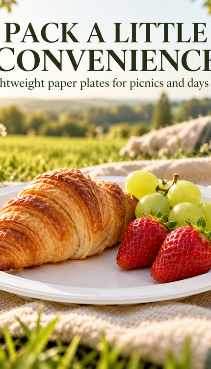 50 Pack White Disposable Paper Plates Biodegradable 9 Inch