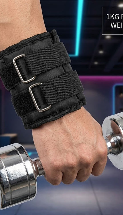 Ankle Wrist Leg Weights Straps 2.5KG 2 PCS Running Training Yoga Gym Black Strap