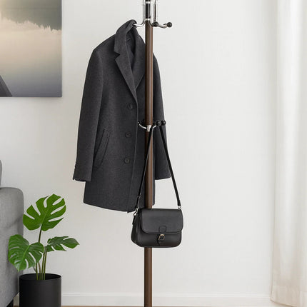 Freestanding Coat Rack Marble Base Stand Jacket Clothes Umbrella Garment Hanger
