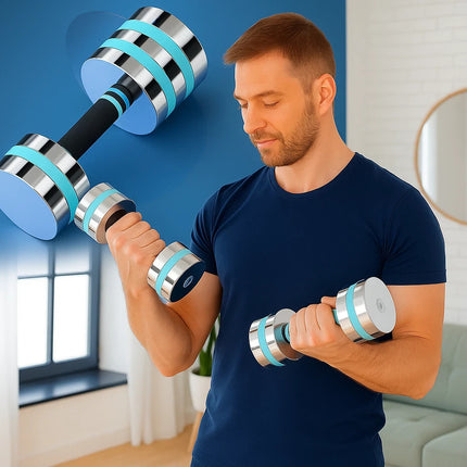 Ultra Compact Dumbbell Set Chrome Steel Adjustable Anti-Slip Grip Gym Exercise