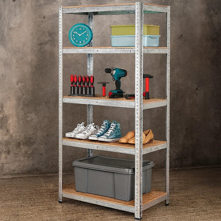 5 Tier Steel Garage Shelving Unit – Silver