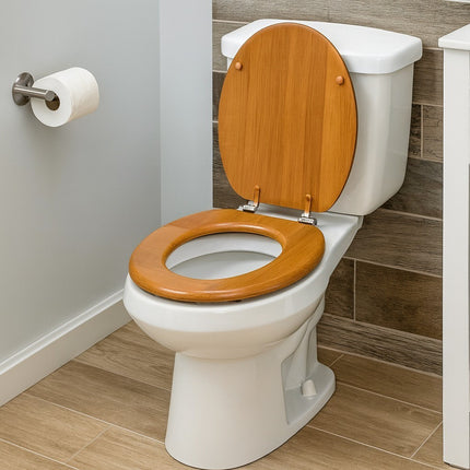 18" MDF UNIVERSAL BATHROOM WC TOILET SEAT QUICK EASY FIT WOODEN 18INCH