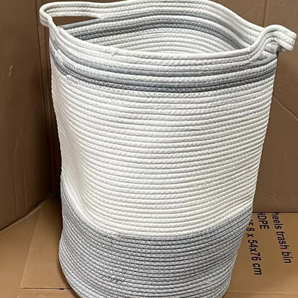 Laundry Hamper Basket 70L Cotton Rope Washing Storage Organizer for Clothes
