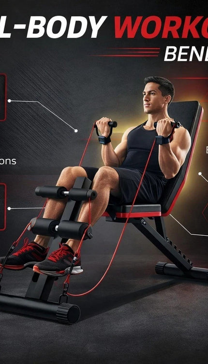 Adjustable Incline Weight Bench Foldable Strength Training Full Body Workout Gym