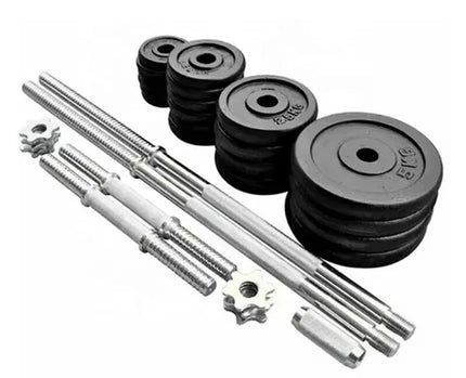 50kg Cast Iron Dumbbell & Barbell Set