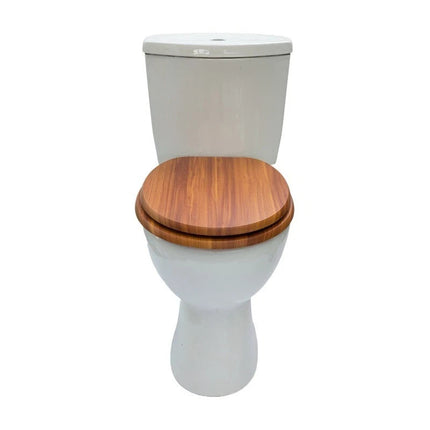 18'' Universal Wooden Toilet Seat | Easy Fit Bathroom WC Seat with Fixings