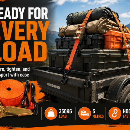Ratchet Tie Down Strap 5m Heavy Duty Cargo Belt