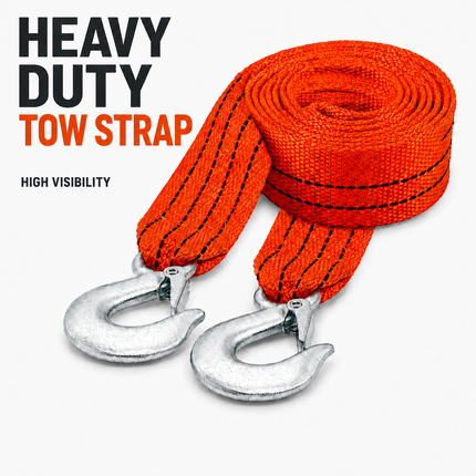 Tow Strap With Hooks 4m Heavy Duty Recovery Belt