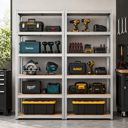 5 Tier Steel Garage Shelving Unit – Silver