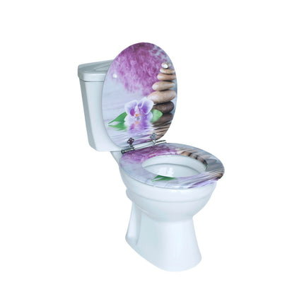 18" UNIVERSAL BATHROOM TOILET SEAT WOODEN EASY FIT WC SEAT WITH FITTINGS