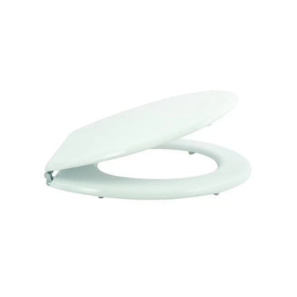 18" Universal Toilet Seat White Easy Fit Bathroom WC Seat With Fittings