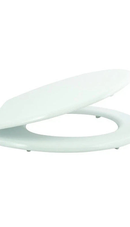 18" Universal Toilet Seat White Easy Fit Bathroom WC Seat With Fittings